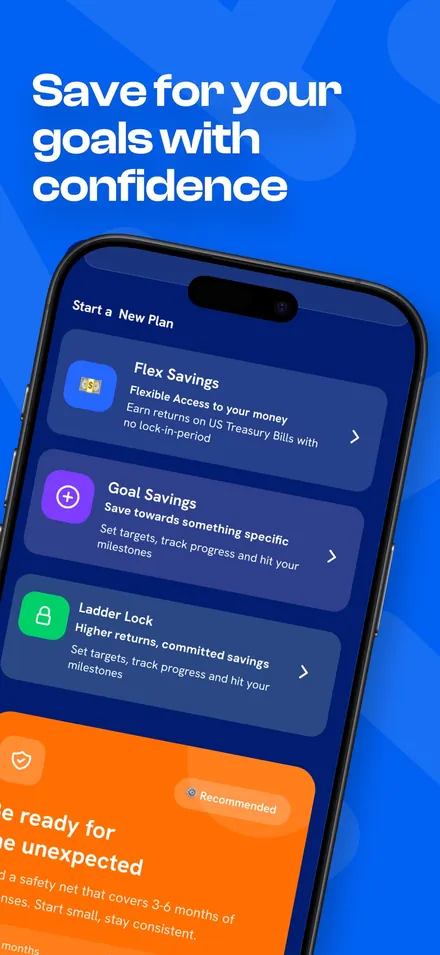 Savings plans: Flex Savings, Goal Savings and Ladder Lock